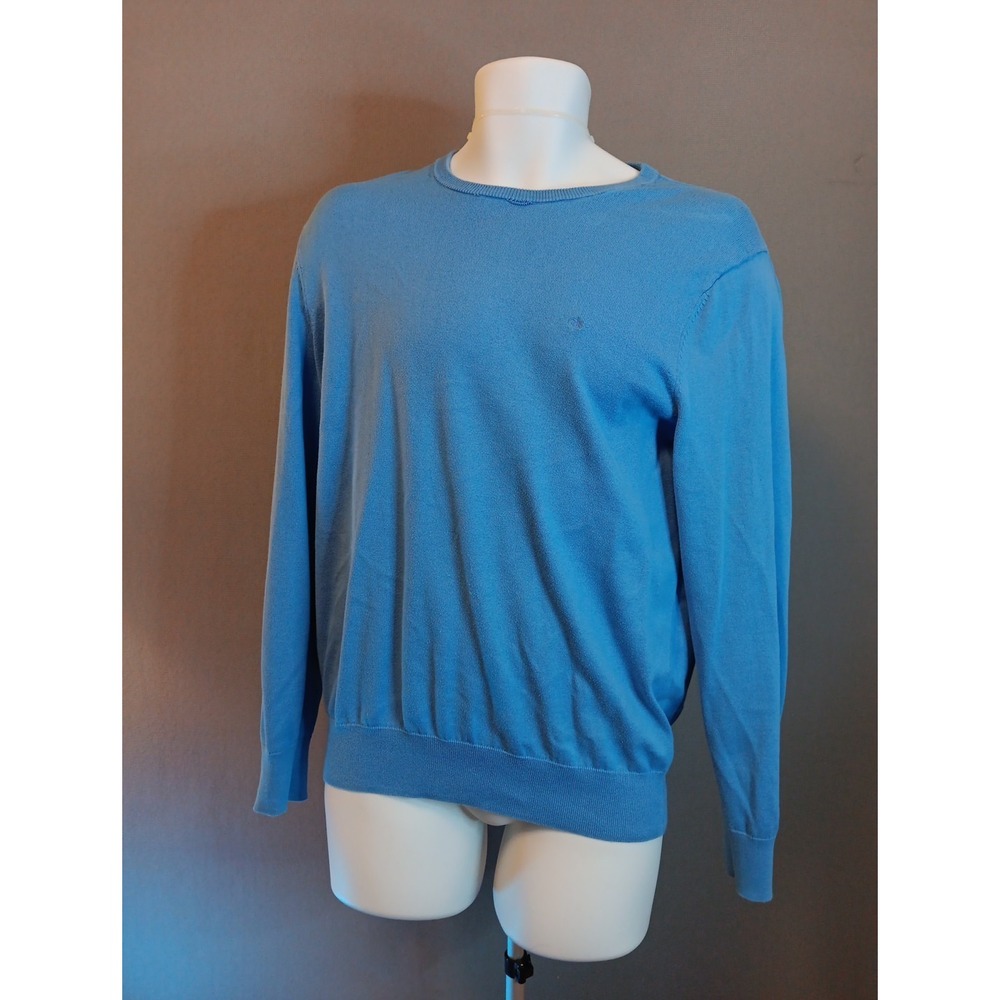 Ck Calvin Klein Sky Supima Cotton Blue Sweater Sz Small